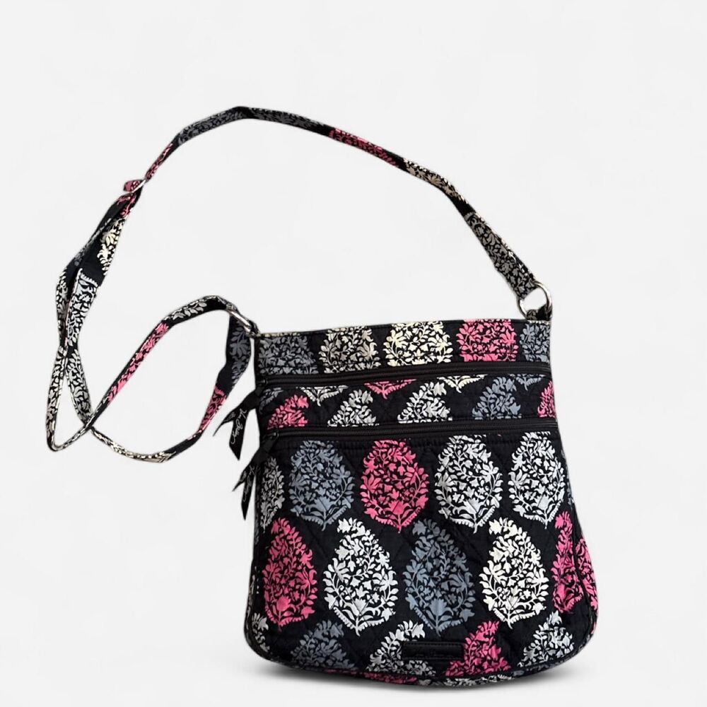 Vera Bradley Retired Northern Lights Print Triple Zip Hipster Paisley Crossbody